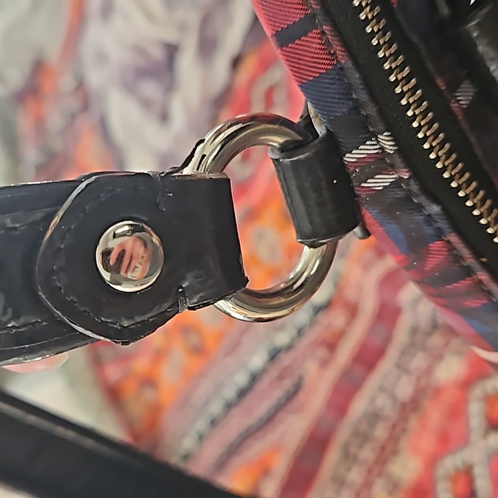 Coach Red and Black Plaid Handbag - Picture 3 of 3